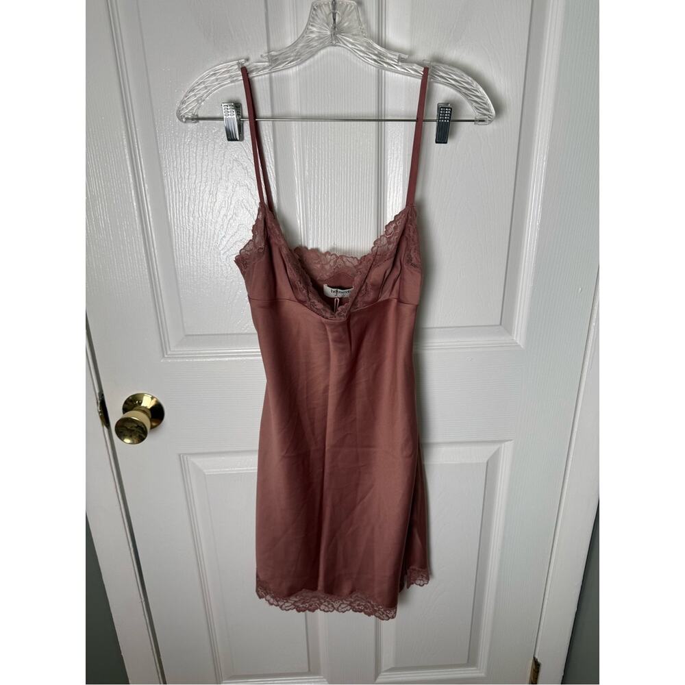 House of CB Nia Rose Pink Satin & Lace Slip Dress M - Picture 3 of 10